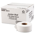 GEN JRT Jumbo Bath Tissue, Septic Safe, 1-Ply, White, 3.5 x 1,200 ft, 12 Rolls/Carton