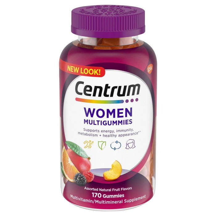 Centrum Women Multivitamin Gummies, 170 Count – Assorted Fruit Flavors, Energy, Immunity & Beauty Support by Pasteur Pharmacy