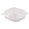Dart ClearSeal Hinged-Lid Plastic Containers, 8.3 x 8.3 x 3, Clear, Plastic, 250/Carton