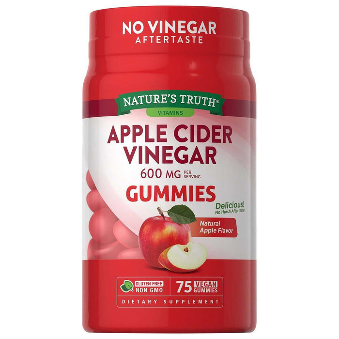 Nature's Truth Apple Cider Vinegar, Natural Apple, 200 Mg, 75 Vegan Gummies by Pasteur Pharmacy