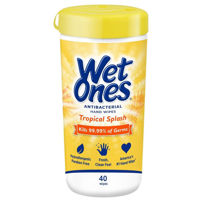Wet Ones Antibacterial Hand Wipes, Tropical Splash Scent – 40ct Canister by Pasteur Pharmacy
