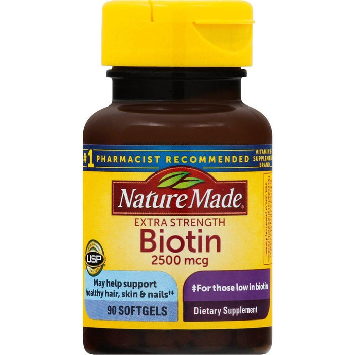 Nature Made Biotin, 2500 Mcg, Extra Strength, Softgels by Pasteur Pharmacy