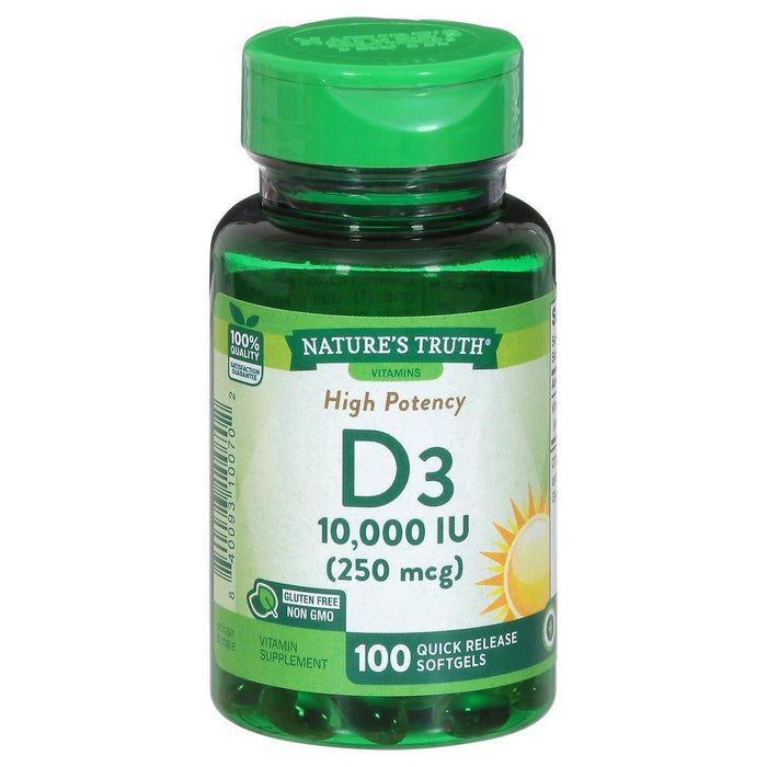 Nature's Truth Vitamin D3, High Potency, 250 Mcg, Quick Release Softgels by Pasteur Pharmacy