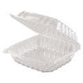 Dart ClearSeal Hinged-Lid Plastic Containers, 8.3 x 8.3 x 3, Clear, Plastic, 250/Carton