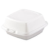 Dart Foam Hinged Lid Containers, 6 x 5.78 x 3, White, 500/Carton