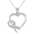 .925 Sterling Silver 1/6 cttw Diamond Heart Pendant Necklace (H-I, I1-I2) by Bids.com