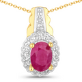 Sterling Silver Natural Ruby Jewelry Set by Fine Color Jewels