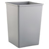 Rubbermaid Untouchable Square Waste Receptacle, Plastic, 35 gal, Gray