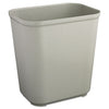 Rubbermaid Fire-Resistant Wastebasket, Rectangular, Fiberglass, 7 gal, Gray