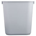Rubbermaid Deskside Plastic Wastebasket, Rectangular, 3.5 gal, Gray