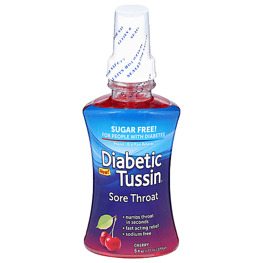 Diabetic Tussin Sore Throat, Sugar Free, Spray, Cherry 6 Fl Oz by Pasteur Pharmacy