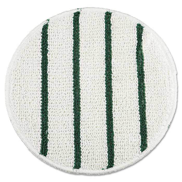 Rubbermaid Low Profile Scrub-Strip Carpet Bonnet, 21" Diameter, White/Green