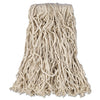 Rubbermaid Economy Cut-End Cotton Wet Mop Head, 16oz, 1" Band, White, 12/Carton