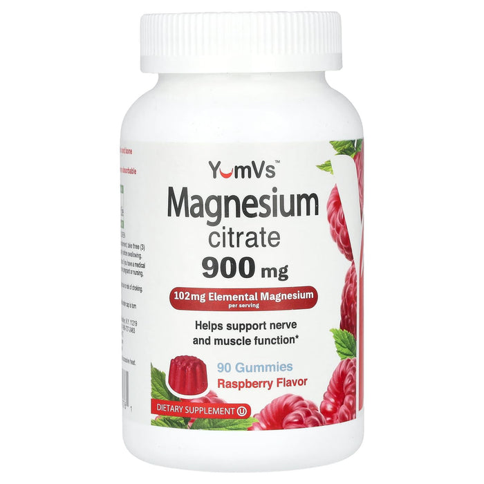 Yum-V's® Magnesium Citrate Gummies – Raspberry (900 mg, 90 Count) by Pasteur Pharmacy