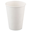 Dart Single-Sided Poly Paper Hot Cups, 12 oz, White, 50/Bag, 20 Bags/Carton