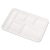 Chinet Heavy-Weight Molded Fiber Cafeteria Trays, 6-Compartment, 12.5  x 8.5, White, Paper, 500/Carton