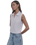 Dkny Jeans Womens Cropped Sleeveless Polo Shirt by Vanessa Jane