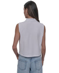 Dkny Jeans Womens Cropped Sleeveless Polo Shirt by Vanessa Jane