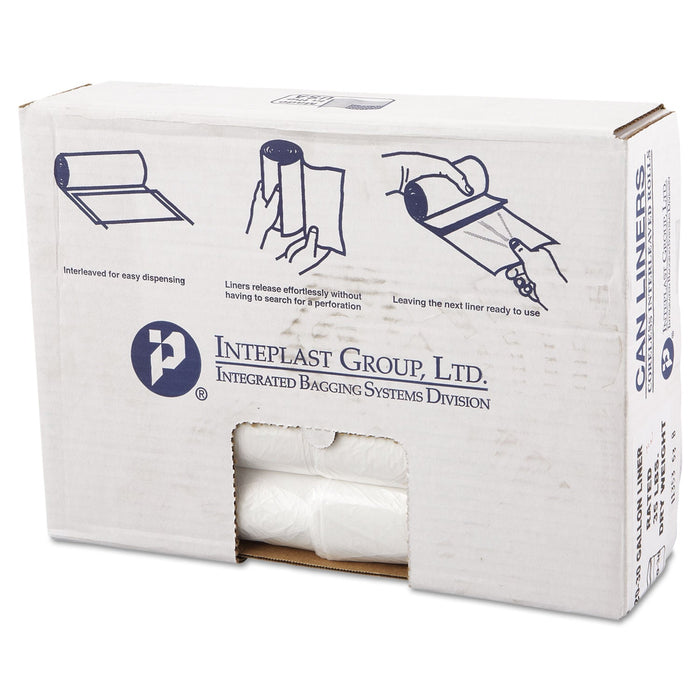 Inteplast Group High-Density Commercial Can Liners Value Pack, 30 gal, 11 microns, 30" x 36", Clear, 500/Carton