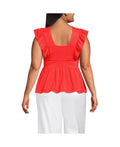 Lands End Plus Size Lightweight Jersey Ruffle Peplum Top, size 2x by Vanessa Jane