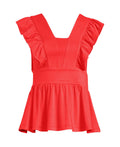Lands End Plus Size Lightweight Jersey Ruffle Peplum Top, size 2x by Vanessa Jane