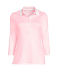 Lands End Womens 3/4 Sleeve Supima Cotton Polo Shirt, Size Large by Vanessa Jane