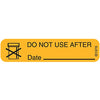 Pharmex 1-28G Permanent Paper Label, "Dont USE After_", 1 9/16" X 3/8", Goldenrod