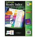 Avery Customizable Table of Contents Ready Index Dividers with Multicolor Tabs, 12-Tab, 1 to 12, 11 x 8.5, White, 3 Sets