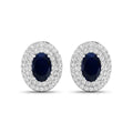Genuine Sapphire Diamond Studs by Fine Color Jewels