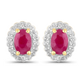 Sterling Silver Natural Ruby Jewelry Set by Fine Color Jewels