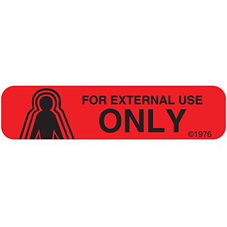 Pharmex Warning Label 1-11g English'for External Use Only' 1000's by Pasteur Pharmacy