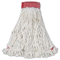Rubbermaid Web Foot Wet Mop Head, Shrinkless, Cotton/Synthetic, White, Large, 6/Carton