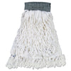 Rubbermaid Clean Room Mop Head, Rayon, Loop-End, Medium, White, 12/Carton