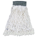 Rubbermaid Clean Room Mop Head, Rayon, Loop-End, Medium, White, 12/Carton