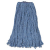 Rubbermaid Cotton/Synthetic Cut-End Blend Mop Head, 24 oz, 1" Band, Blue, 12/Carton