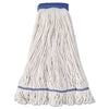 Boardwalk Super Loop Wet Mop Head, Cotton/Synthetic Fiber, 5" Headband, X-Large Size, White, 12/Carton