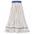 Boardwalk Super Loop Wet Mop Head, Cotton/Synthetic Fiber, 5" Headband, X-Large Size, White, 12/Carton
