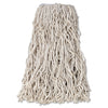 Rubbermaid Economy Cut-End Cotton Wet Mop Head, 24oz, 1" Band, White, 12/Carton