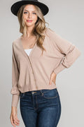 Balloon Sleeve Cardigan - Oatmeal by Boutique 23