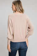 Balloon Sleeve Cardigan - Oatmeal by Boutique 23