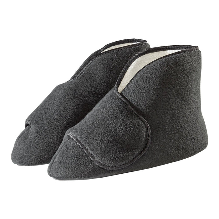 Silverts Diabetic Bootie Slippers - Black, Medium / X-Wide by Pasteur Pharmacy