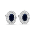 Genuine Sapphire Diamond Studs by Fine Color Jewels