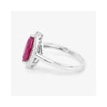 1.39 Ct Marquise Pink Ruby Diamond Prong 10K Gold Halo Ring by Fine Color Jewels
