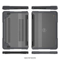 DualShock Laptop Case for Dell 3120/3110/3100 Clamshell & 2-in-1 Chromebook - Gray/Clear by Zerodamage Sahara Case LLC