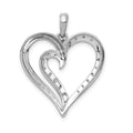 14k 1/10 carat Diamond Fancy Gold Heart Pendant by Fine Color Jewels