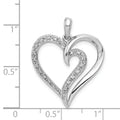 14k 1/10 carat Diamond Fancy Gold Heart Pendant by Fine Color Jewels