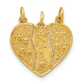14k 3-piece Break-apart BIG SIS-SIS-LIL SIS Charm Pendant by Fine Color Jewels