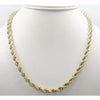 14K 4mm Genuine Solid Yellow Gold Rope Necklace Chain