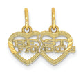 14k BEST FRIENDS Break Apart heart Pendant for 2 by Fine Color Jewels