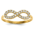 14k Cubic Zirconia Infinity Symbol Ring by Fine Color Jewels